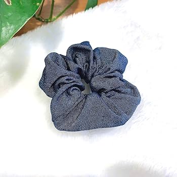 Amazon.com : Blue Jean Hair Scrunchies Blue Denim Hair Ring
